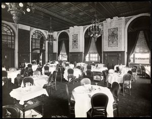 Copley Plaza otelinde yemek odası, Boston, 1912 veya 1913 (gümüş jelatin baskı)